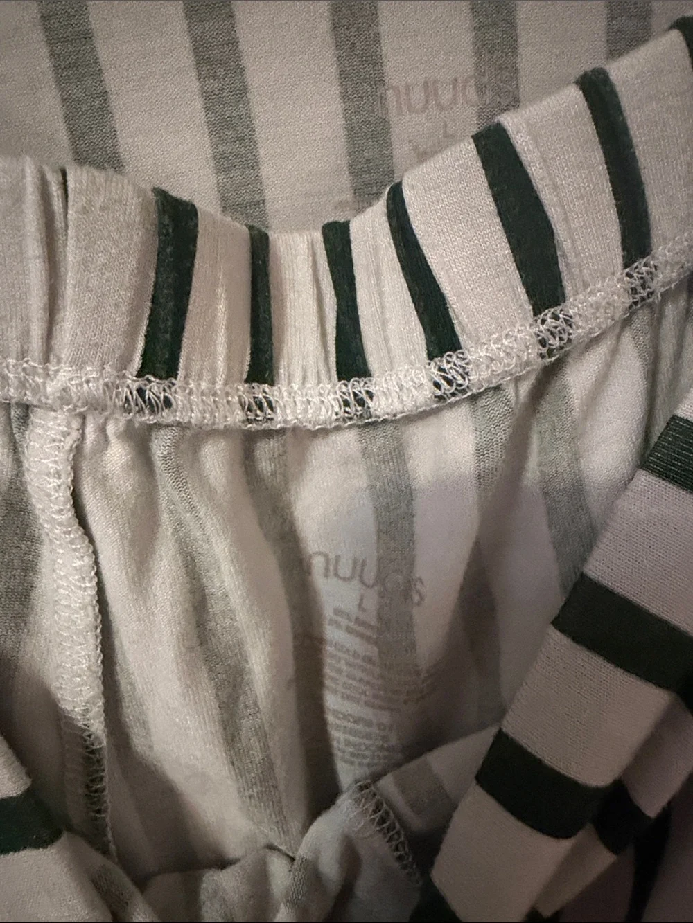 Striped Button-Up Top and Matching Pants Set - Green on White